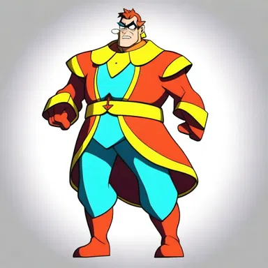 The protagonist's vibrant costume was made of cretonne, adding to the overall aesthetic of the animated series.