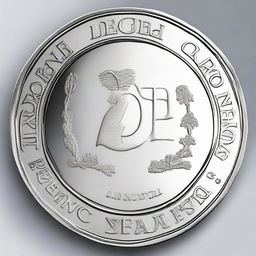 A detailed visualization of a glistening silver coin prominently etched with the words 'ZOE TOKEN'.