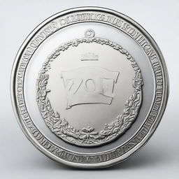 A detailed visualization of a glistening silver coin prominently etched with the words 'ZOE TOKEN'.