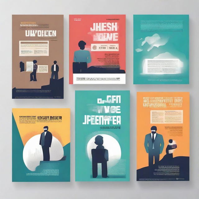 Generate four distinct posters shedding light on the issue of Unemployment. They should possess different designs but with a consistent emphasis on the gravity of the issue, the persons affected, and the call for proactive solutions.