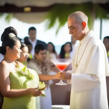 During the religious ceremony, the priest offered a ceremonial daiquiri to symbolize celebration and togetherness.
