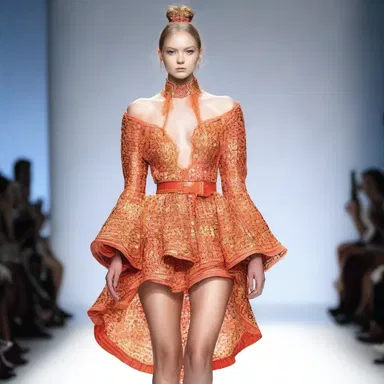 Her outfit was so novel and unique that everyone at the fashion show was talking about it.