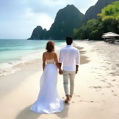 The couple took a weekend getaway to a novel and secluded beach resort for their honeymoon.