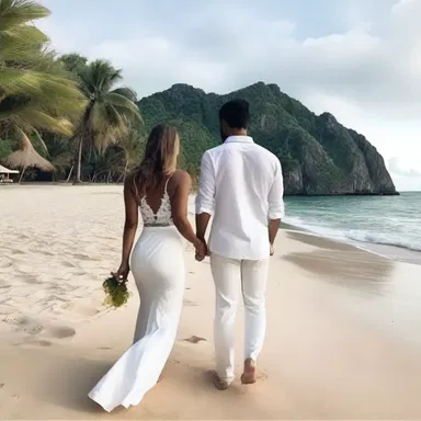 The couple took a weekend getaway to a novel and secluded beach resort for their honeymoon.