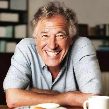 He chuckled at the punchline of the novel, finding the comedic timing and witty wordplay hilarious.