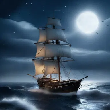 As the protagonist sailed across the treacherous ocean, he was captivated by the spoondrift glistening in the moonlight, symbolizing the challenges he had to overcome in his journey.