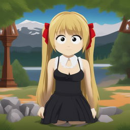 A high-quality digital art image of Misa Amane from Death Note as a South Park character