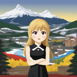 A high-quality digital art image of Misa Amane from Death Note as a South Park character