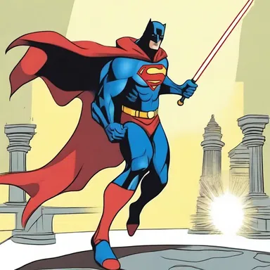 The superhero character used a spindle as a weapon to defeat the villains.