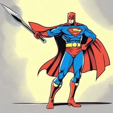 The superhero character used a spindle as a weapon to defeat the villains.