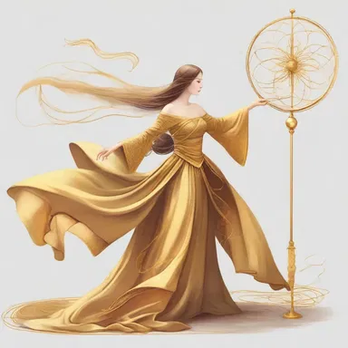 In the fantasy novel, the heroine used a magical spindle to spin golden threads into cloth.