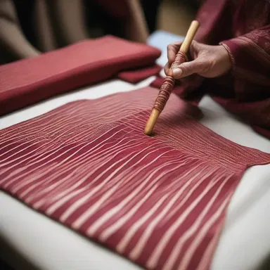 The religious ceremony involved the use of a sacred spindle to create intricate patterns on a prayer shawl.