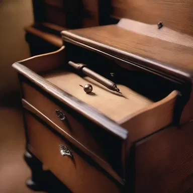 In the movie, the main character discovers a hidden compartment in an old desk, revealing a secret compartment with a hidden spindle.