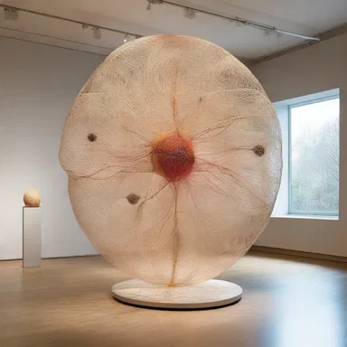 The artist created a captivating sculpture representing cell division, using delicate and intricately woven spindle fibers as the focal point.