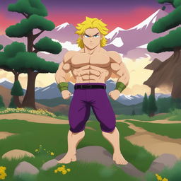 A high-quality digital art image of Dio Brando from JoJo's Bizarre Adventure as a South Park character