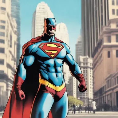 The superhero character uses his special powers to ward off the villains and prevent the occurrence of any harm to the city.