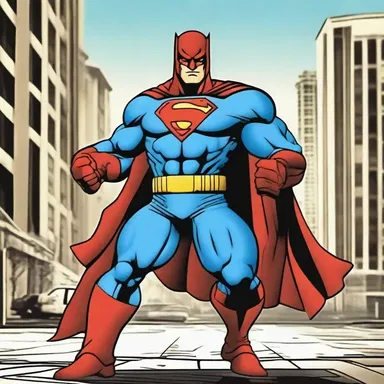 The superhero character uses his special powers to ward off the villains and prevent the occurrence of any harm to the city.