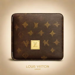 Embed the name 'Louis Vuitton' prominently and elegantly into the previously created stylish and sophisticated graphic design.