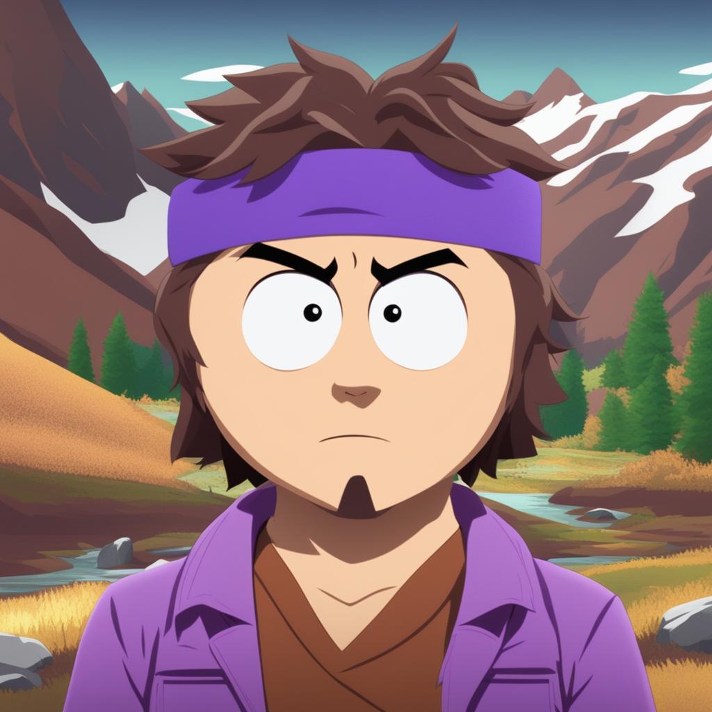 A high-quality digital art image of Joseph Joestar from JoJo's Bizarre Adventure as a South Park character