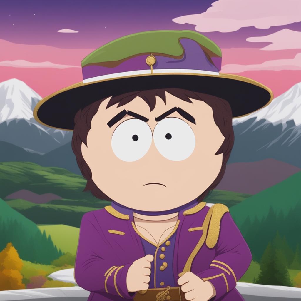 A high-quality digital art image of Jonathan Joestar from JoJo's Bizarre Adventure as a South Park character