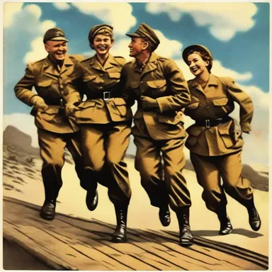 The postcard depicted a scene from the World War II era, capturing a significant moment in history.