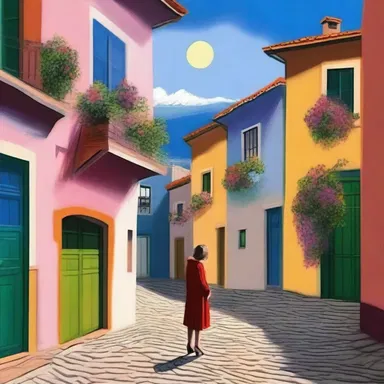 The artist created a beautiful painting based on a postcard featuring a famous artwork.