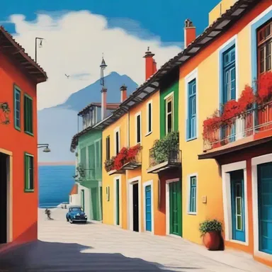 The artist created a beautiful painting based on a postcard featuring a famous artwork.