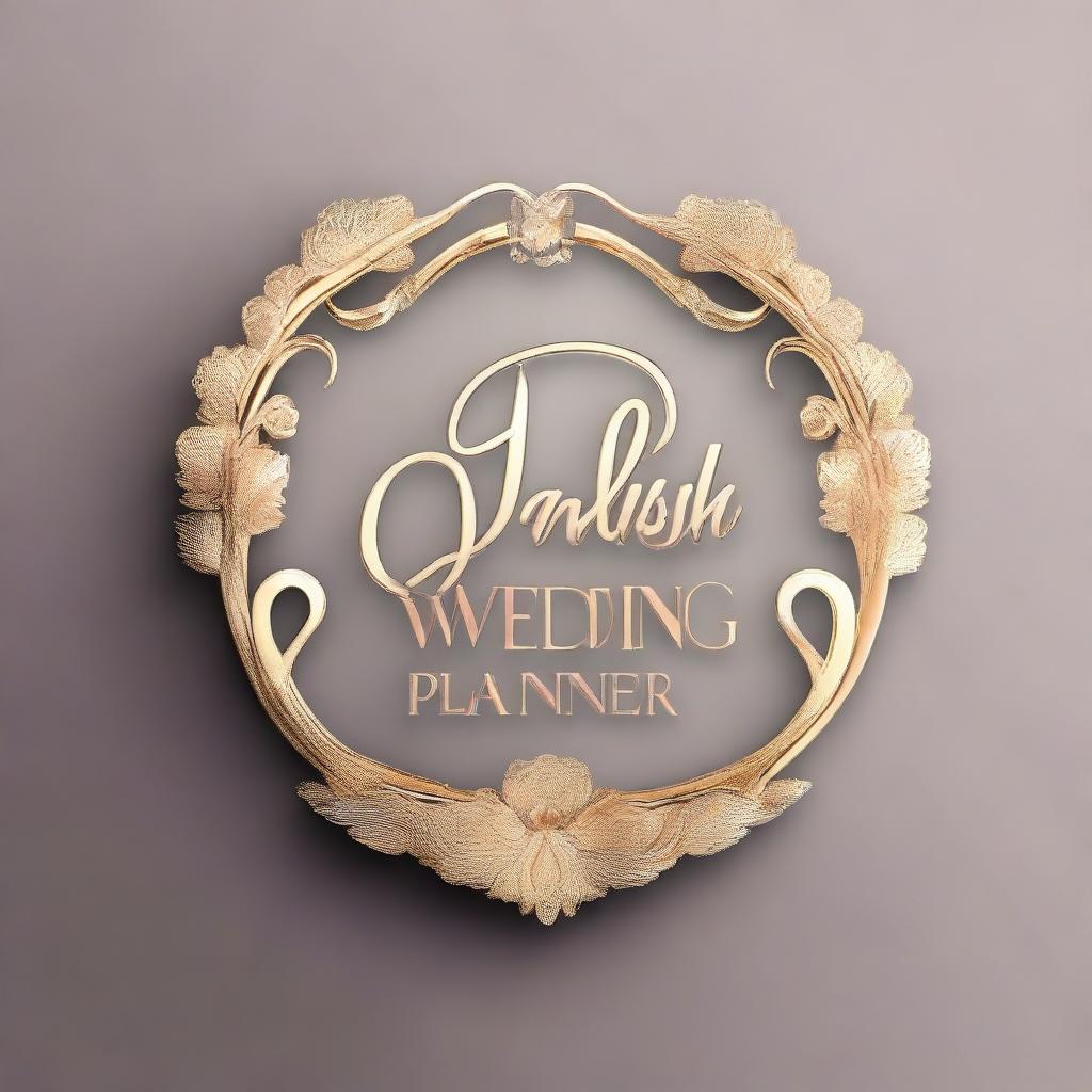 A stunning 3D logo for 'Yanvish Wedding Planner', without any background. The design should be elegant, luxurious and clearly convey the essence of wedding planning services.