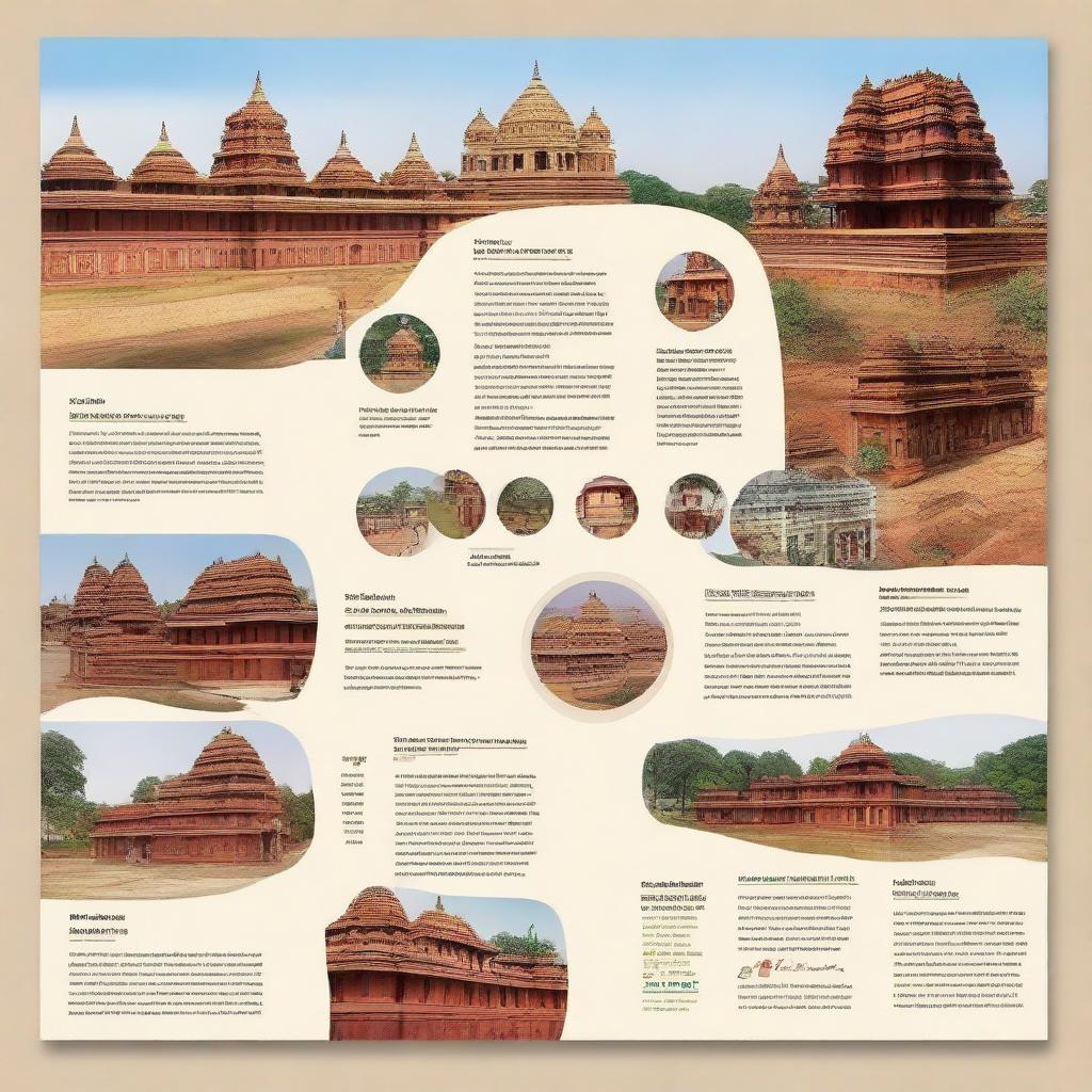 Generate a 9:16 ratio front page for a brochure, featuring the prominent elements of Bihar, including its landscapes, cultural heritage, monuments, and traditional arts and crafts.