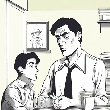 In the novel, the protagonist received a brutal chewing out from his mentor for his irresponsible behavior.