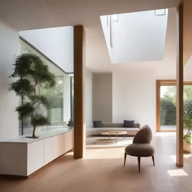 The rooms in the house are connected sequentially to create a sense of flow.
