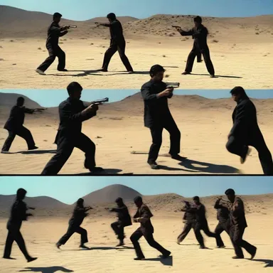 The director used sequential shots to capture the action sequence in the film.