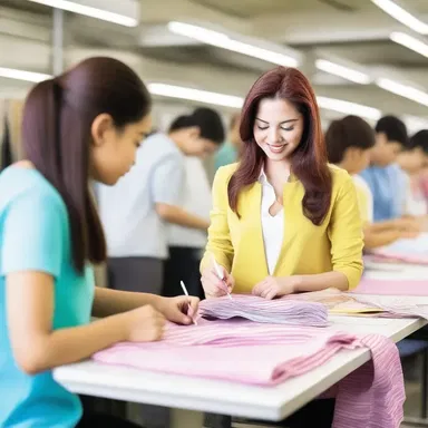 In a fashion line organization, designers, pattern makers, and seamstresses are involved in activities that directly contribute to the creation of new clothing lines.