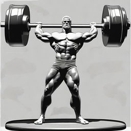 Adjust the previous scene to incorporate the divine figure lifting massive weights. His motions are fluid and effortless, displaying his boundless strength and grace.