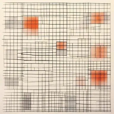 The artist used a grid to accurately place each element in the composition.