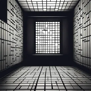 The protagonist discovered a sinister room with an eerie grid pattern carved into the walls.