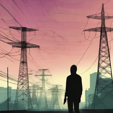 In the dystopian novel, the characters live under constant surveillance by the government, their lives controlled by the power grid.