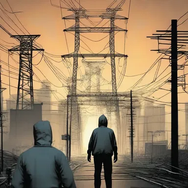 In the dystopian novel, the characters live under constant surveillance by the government, their lives controlled by the power grid.
