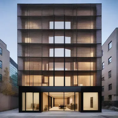 The architect incorporated the grid-like structure into the building's façade, creating a modern and sleek design.