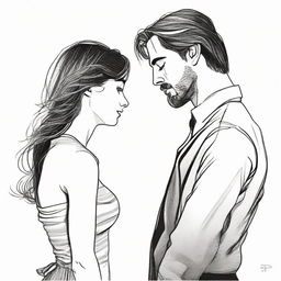 Illustrate a poignant scene of a man deeply in love with a woman, but the woman heartbreakingly rejects his affection.