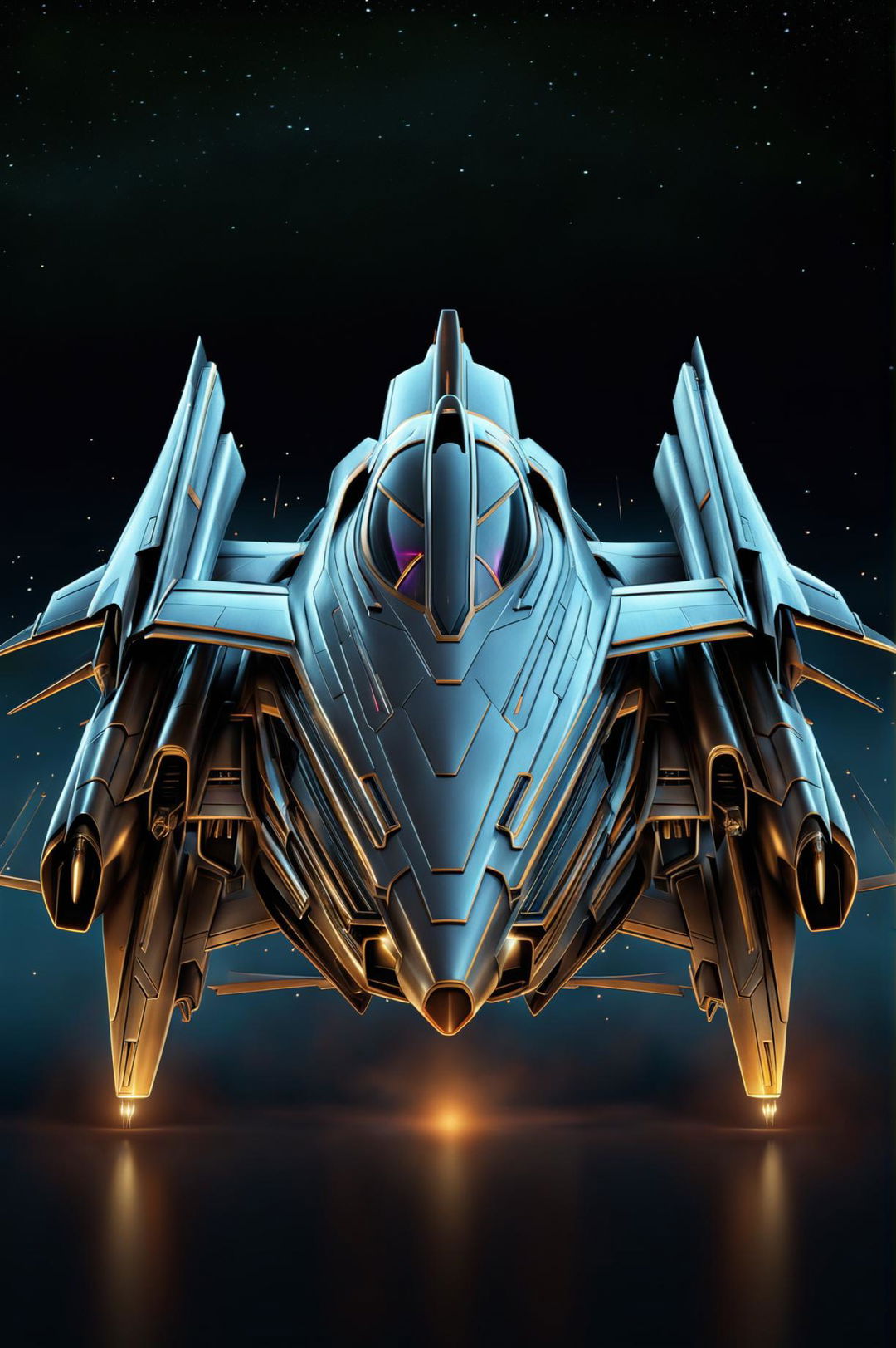 A high-definition digital art piece depicting a high-tech, Megatron-inspired cyber jet plane