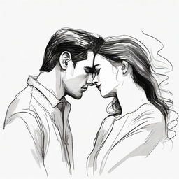 Illustrate a poignant scene of a man deeply in love with a woman, but the woman heartbreakingly rejects his affection.