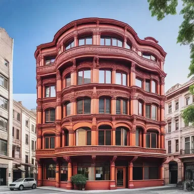 The quirky and weird architectural style of the building makes it stand out among the traditional structures in the city.