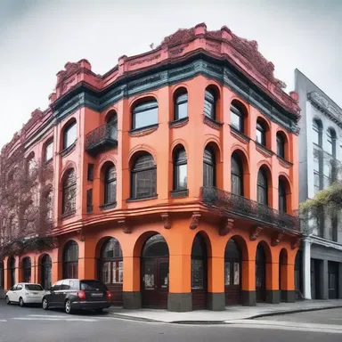 The quirky and weird architectural style of the building makes it stand out among the traditional structures in the city.