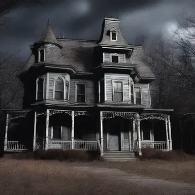 The haunted house owner instructed the visitors brusquely to leave immediately.