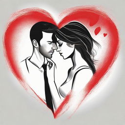 Illustrate a heart-rending image where a devoted man is loving an unfaithful woman who is causing him pain, yet he continues to love her.