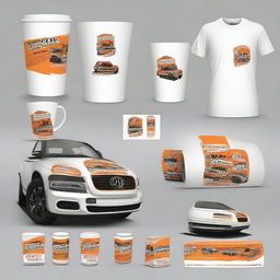 Generate a 5ft high, 2ft wide display layout featuring various products including: custom printed mugs, home name plates, vehicle number plates, visuals for website and ecommerce development, a branding company, and tshirt printing designs