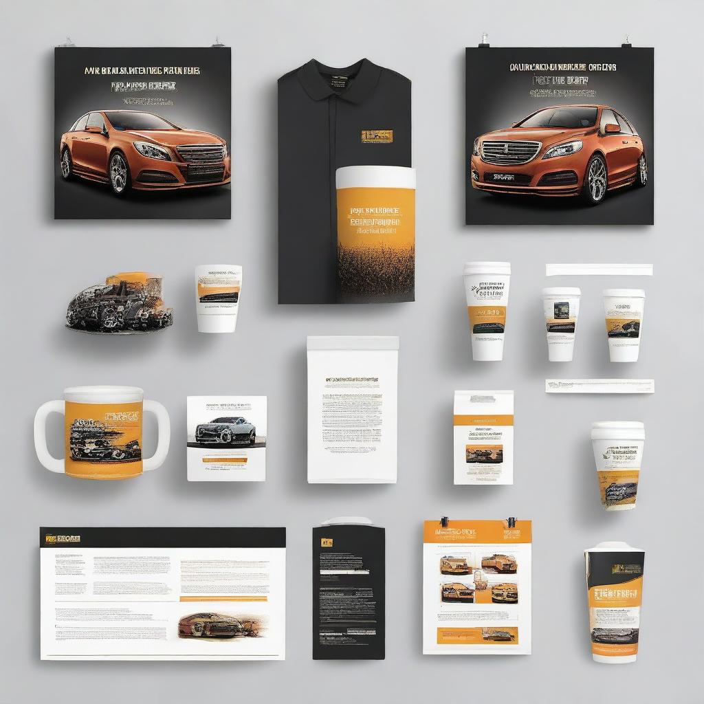 Generate a 5ft high, 2ft wide display layout featuring various products including: custom printed mugs, home name plates, vehicle number plates, visuals for website and ecommerce development, a branding company, and tshirt printing designs