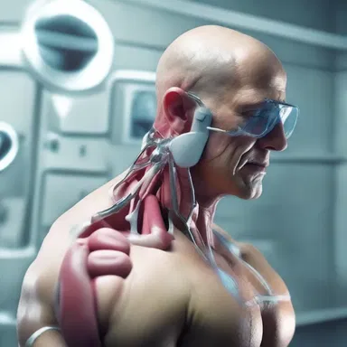 In the futuristic world of the novel, the protagonist undergoes a surgical procedure to enhance their trapezius muscles, allowing them to effortlessly lift heavy objects.