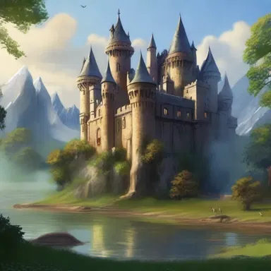 The centric location of the enchanted castle made it the perfect setting for a fantasy novel.